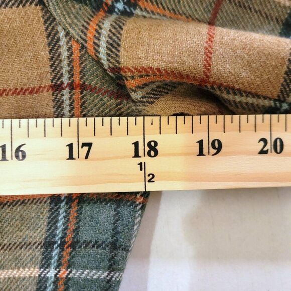 Pendleton Virgin Wool Tan Green Plaid Blazer Jacket Preppy Academia | 6 Petite - Picture 9 of 9